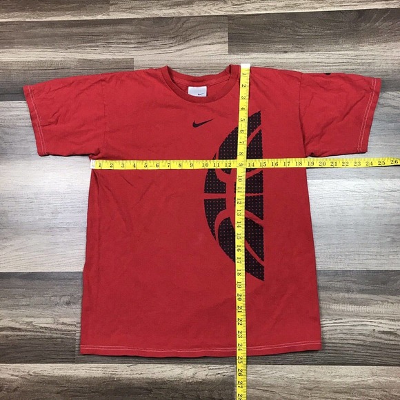 Y2K Vintage Nike Hoops Center Check Red Shirt Basketball Youth XL (Men S/Med) - Picture 3 of 12